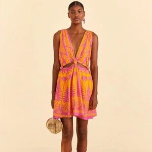 NWT Farm Rio Orange Pineapple Love Mini Dress